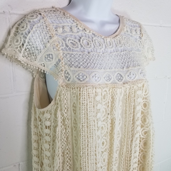 Anthropologie Maeve cream crochet lace babydoll dress - Picture 8 of 12